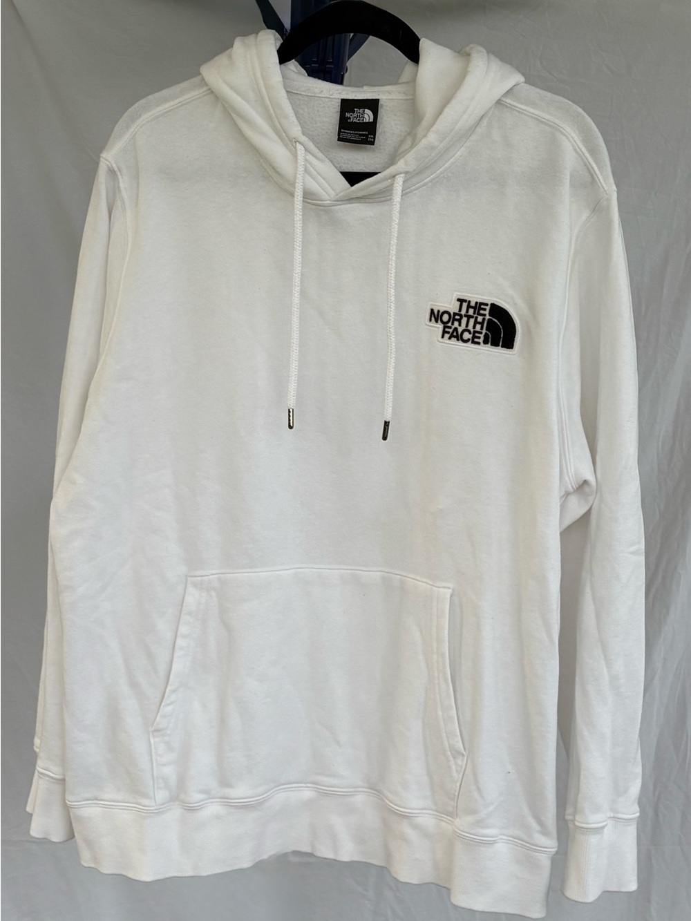 The North Face Women’s White Pullover Hoodie with Black Logo